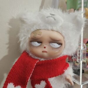 GRUMPIPI Plush Doll with Red Scarf